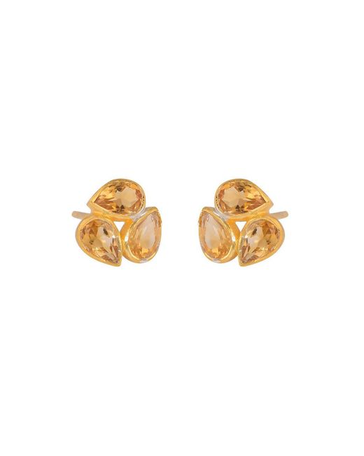 Opium Jewels Metallic Lotus Studs