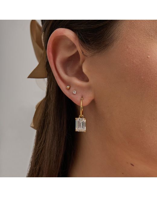 Esterah Metallic Baguette Drop Earrings