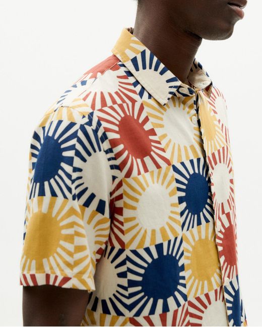 Thinking Mu Gray Multicolored Sun Grid Tom Shirt for men