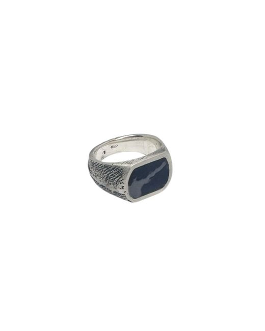 Tg-Jewellery by Tamara Gervasio Multicolor Trace Enamel Signet Ring — Recycled Sterling – Sand Casting for men