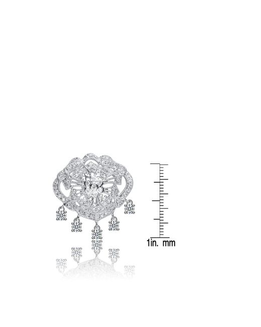 Genevive Jewelry Metallic Sterling Silver Cubic Zirconia Mini Chandelier Earrings