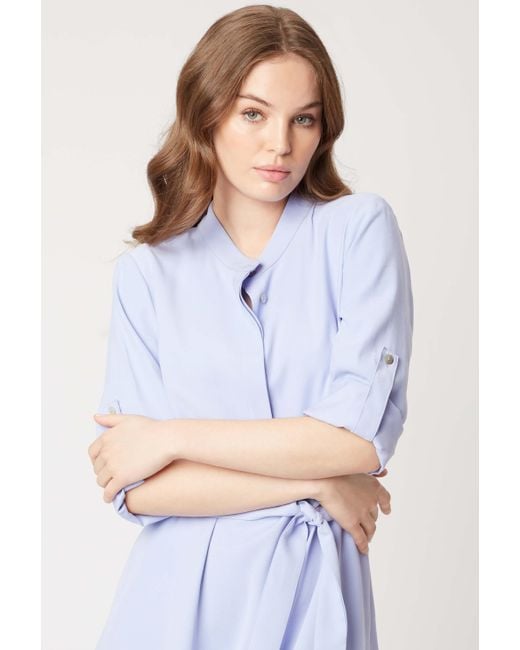 James Lakeland Blue Roll Sleeve Midi Dress Lilac