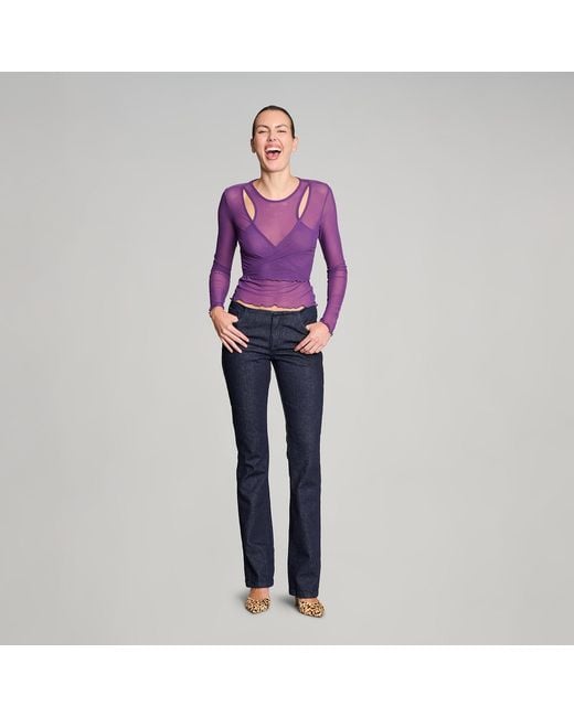 Love and Nostalgia Purple Wrap It Up Mesh Top