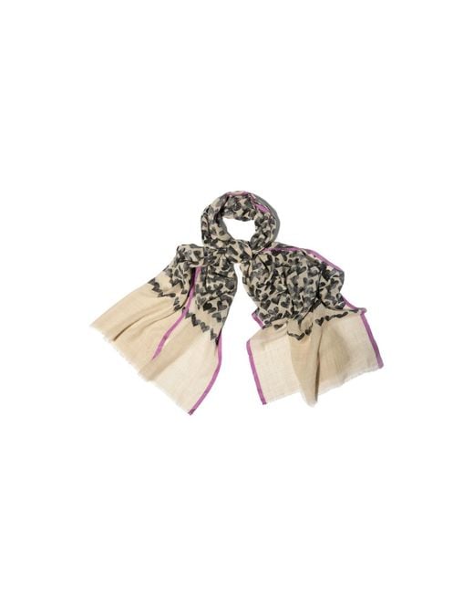 Saachi Multicolor Wool Silk Heart Striped Scarf