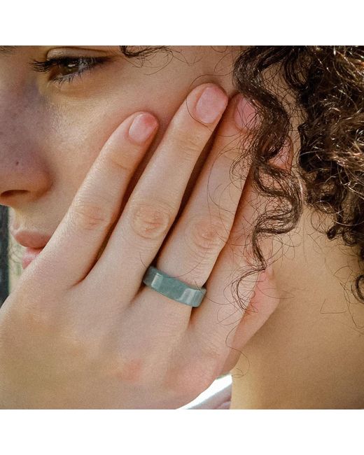 seree Blue Gale Square Jade Ring