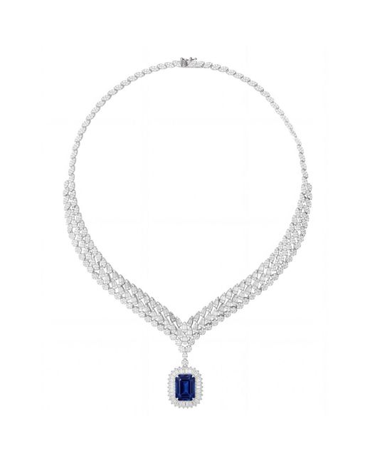 Latelita London Metallic Countess Statement Sapphire Necklace