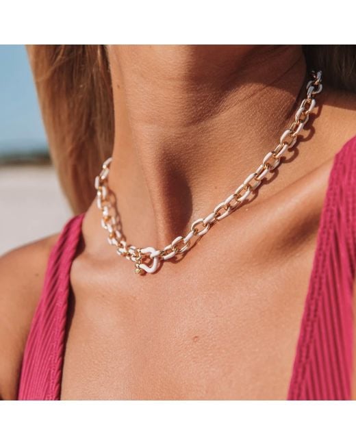 Adriana Pappas Designs Metallic Carabiner Chain Necklace