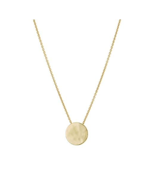 Posh Totty Designs Metallic Yellow Gold Plated Medium Hammered Disc Necklace