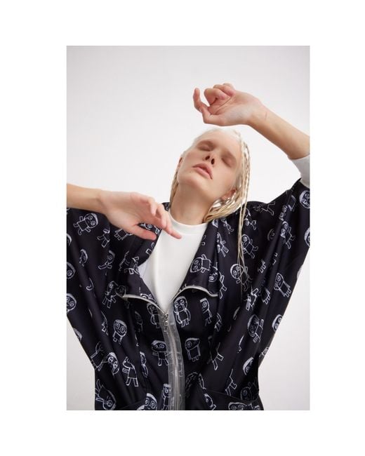 Julia Allert Black Art Print Bomber Jacket –