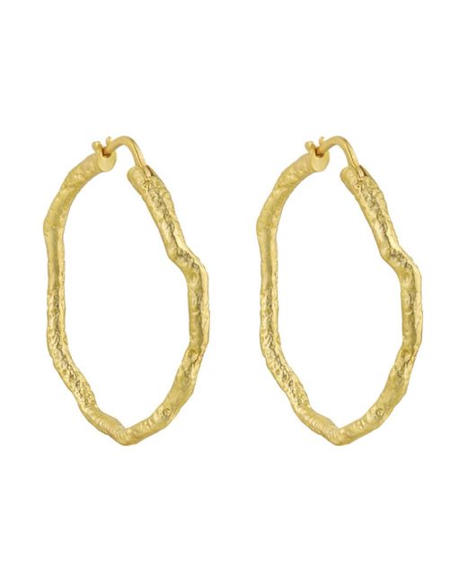 Janus Edinburgh Metallic Cairn Gorm Vermeil Sterling Hoop Hammered Earrings