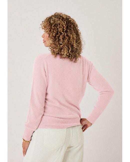 Loop Cashmere Pink Cashmere Crew Neck Sweater