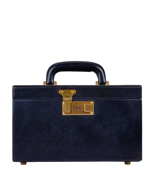 Time Resistance Blue Leather Jewelry Box For