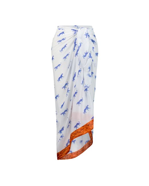 DHARA SHETH DUBAI Blue Leopard Luxe Sarong