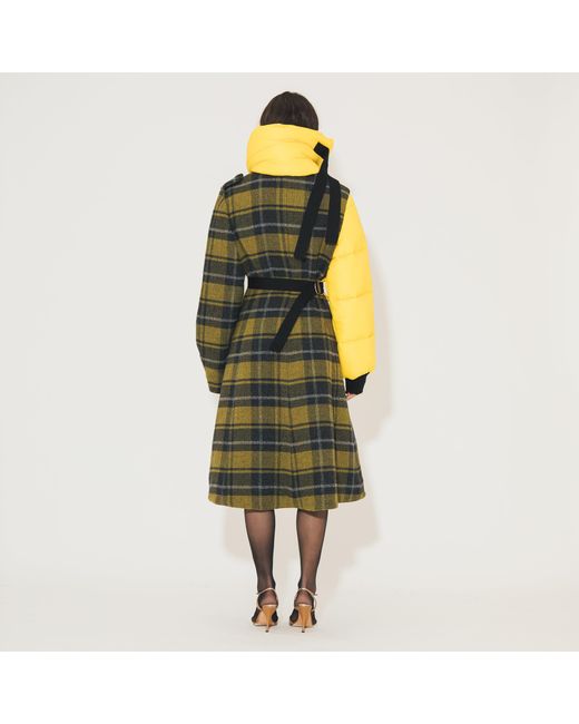 SVETA Milano Yellow Kensington Coat With Overlapped Down Jacket