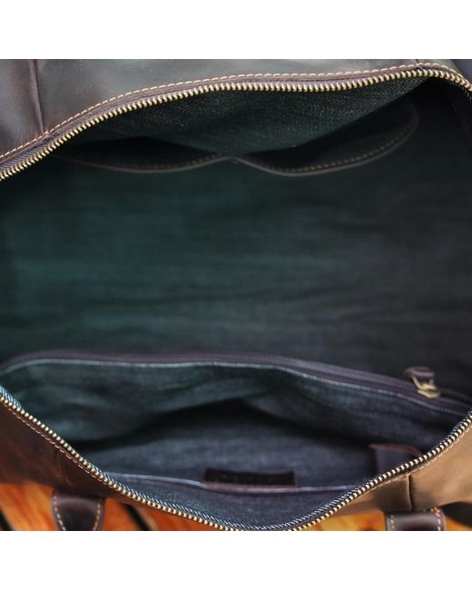 Touri Brown Genuine Leather Holdall Luggage Bag for men