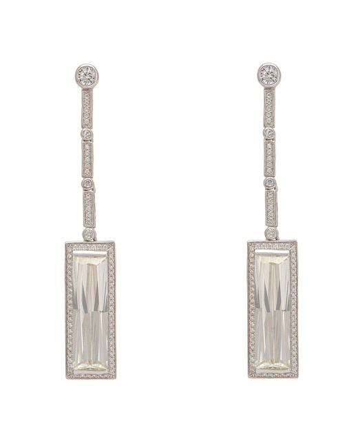 Latelita London White Neutrals Margaux Moissanite Drop Earrings