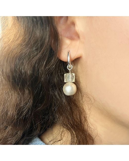 Bio-Trimmings Metallic Neutrals Miyuki Pearl Multi-Wear Hoop Earrings