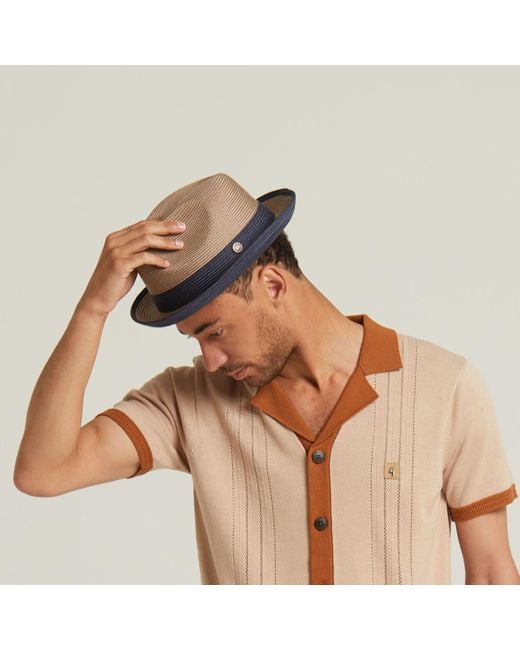 Dasmarca Hats Brown Neutrals Dasmarca Florence Powder Summer Two Tone Crushable Hat for men
