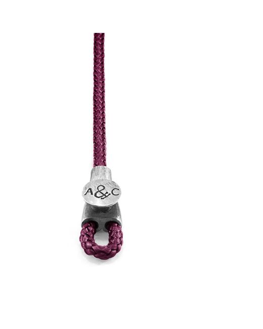 Anchor and Crew Purple Aubergine Dundee & Rope Bracelet for men