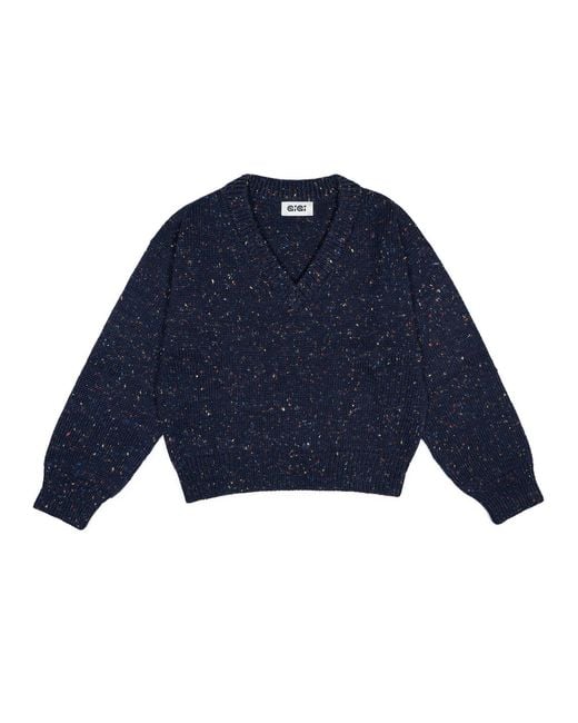Gigi Knitwear Blue Jane V-Neck Sweater