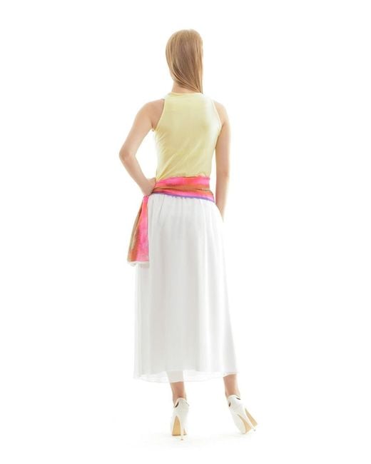 Conquista White Maxi Layer Skirt