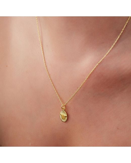 Spero London Metallic Sterling Bee Chain Pendant Necklace