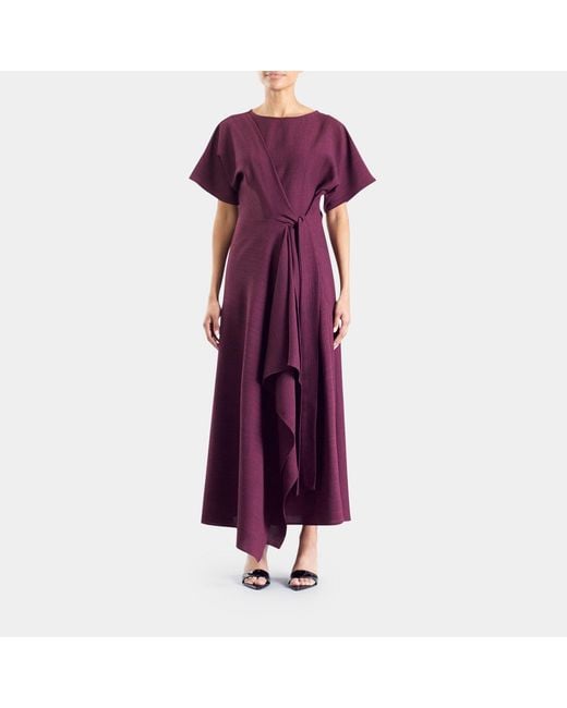 Meem Label Purple Baxter Plum Wrap Dress