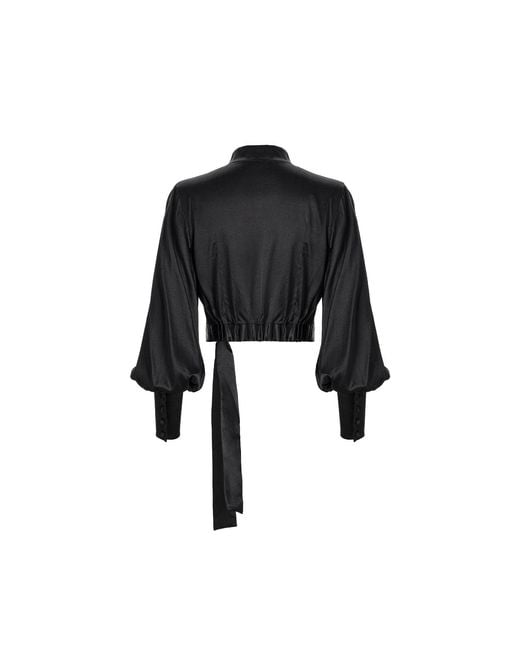 Lita Couture Black Wrap Around Blouse