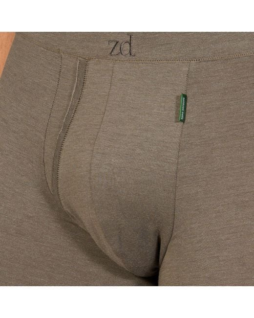 Zd - Zero Defects Gray Heracles Fly Front Boxer – Maximum Softness For Sensitive Skin for men