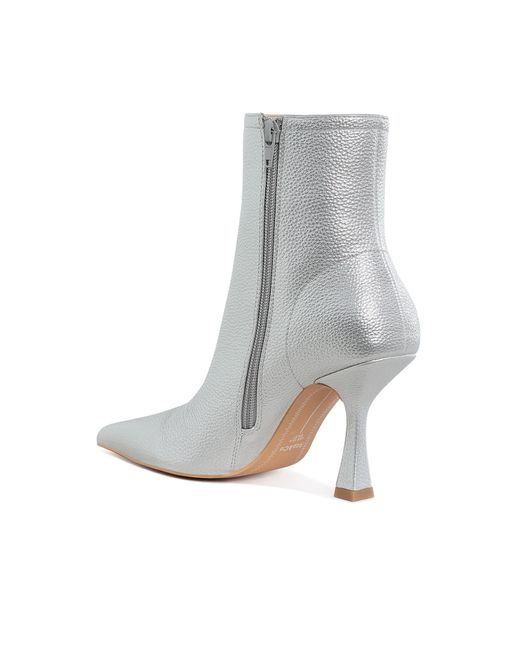 Rag & Co Gray Farnak Metallic Pointed Toe Ankle Boots