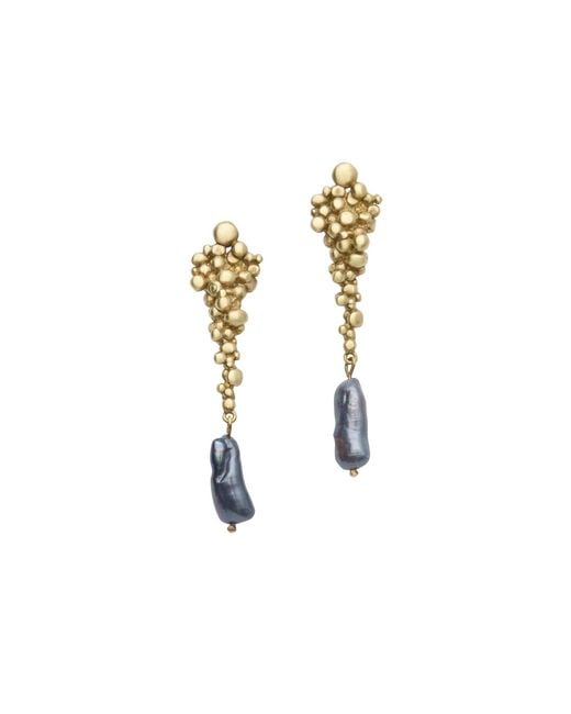 Zeworks Metallic Kali Pearl Earrings