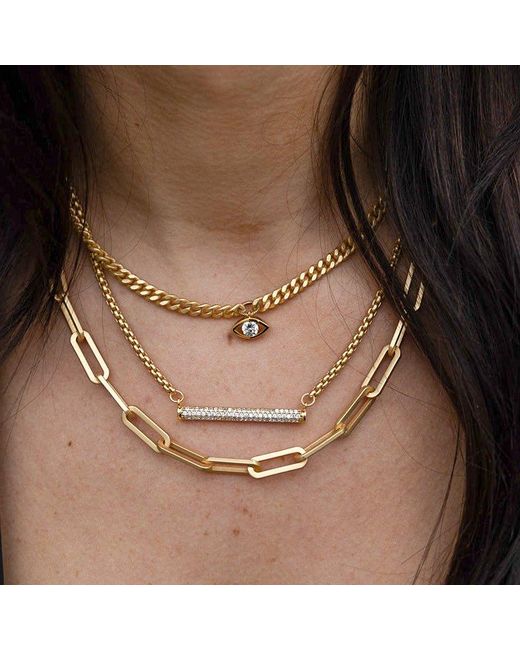 Loni Paul Jewelry Metallic Pave Bar Necklace