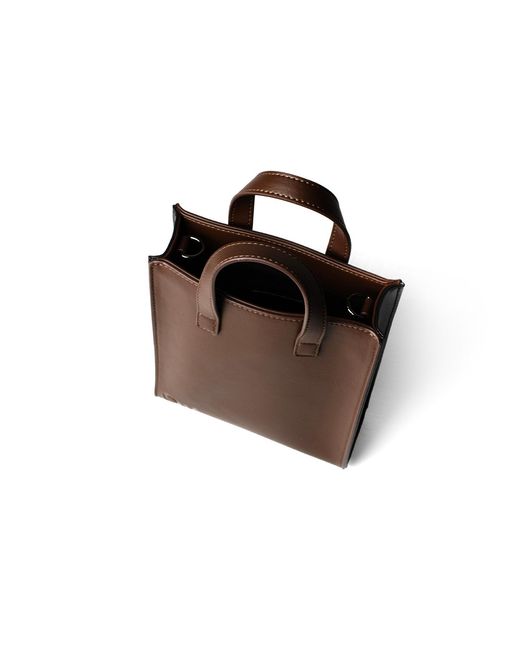 Qu Brown Mini Tote Bag