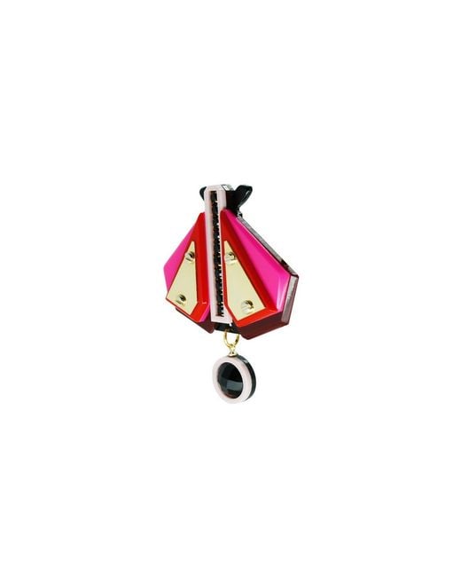 Gissa Bicalho Red Acrylic Handmade Brooch Papaloti