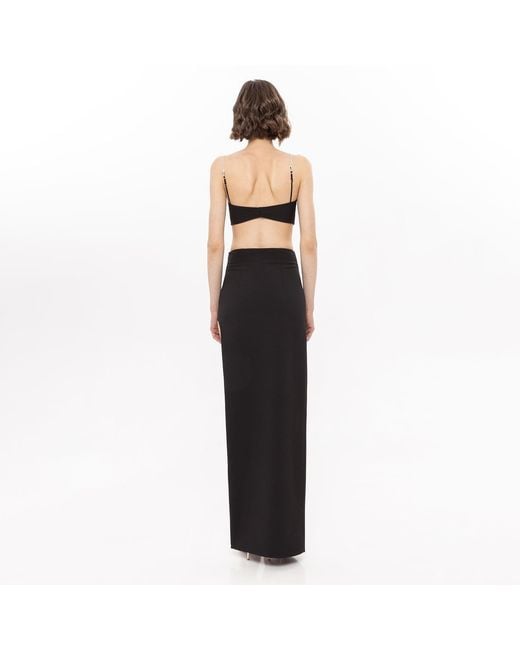 Nissa Black High Waisted Maxi Skirt