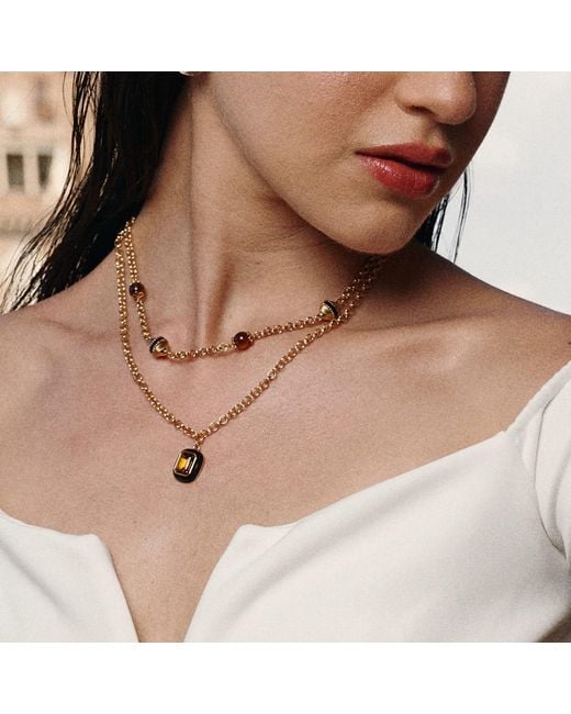 Retro Chic Metallic Roman Night Necklaces Set