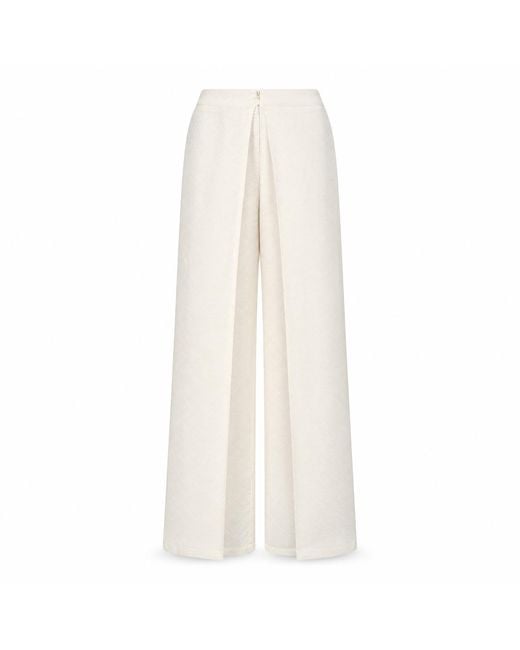 Silk and Bears White Ophelia Ivory Mist Wide Leg Palazzo Trousers