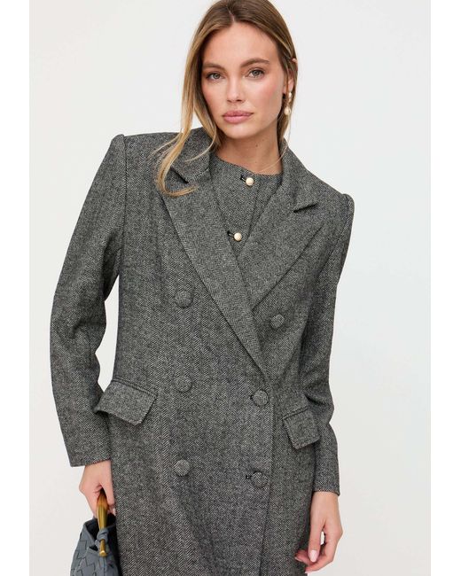 Lily and Lionel Gray Jakki Tailored Herringbone Coat