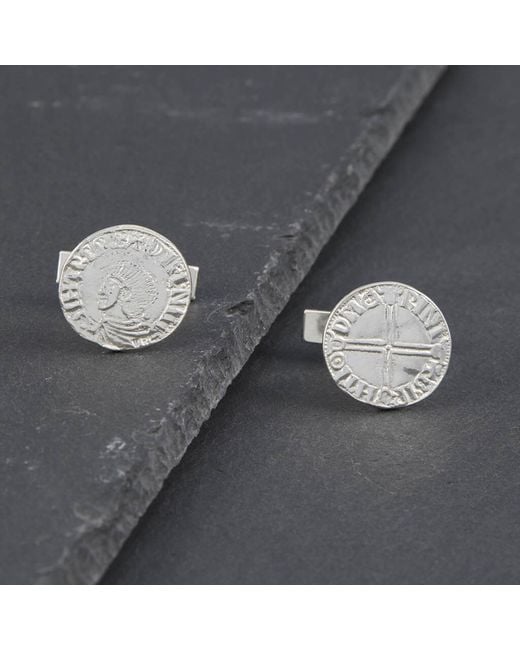 Simon Kemp Jewellers Metallic Viking Coin Cufflinks for men
