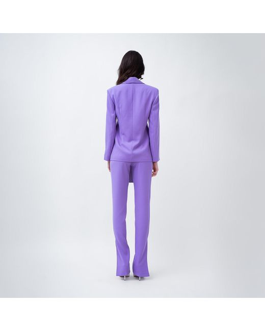 BLUZAT Purple Lilac Slim Fit Trousers
