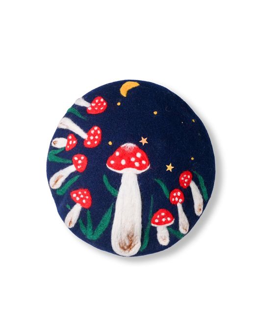 Heartfelt Layers Blue Midnight Mushroom Beret