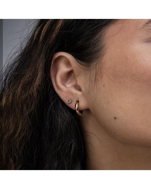 Divine Aria Metallic Bryn Huggie Classic Hoops, Lightweight & Tarnish Free