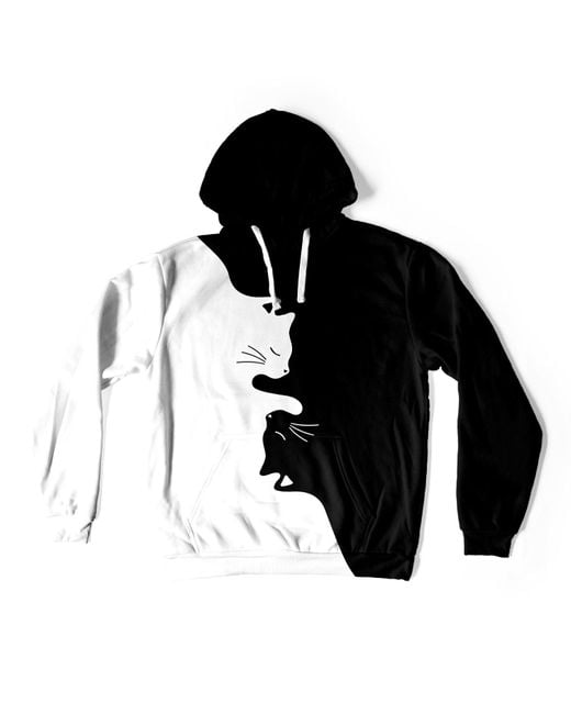 Aloha From Deer Black And Cats Oversize Hoodie
