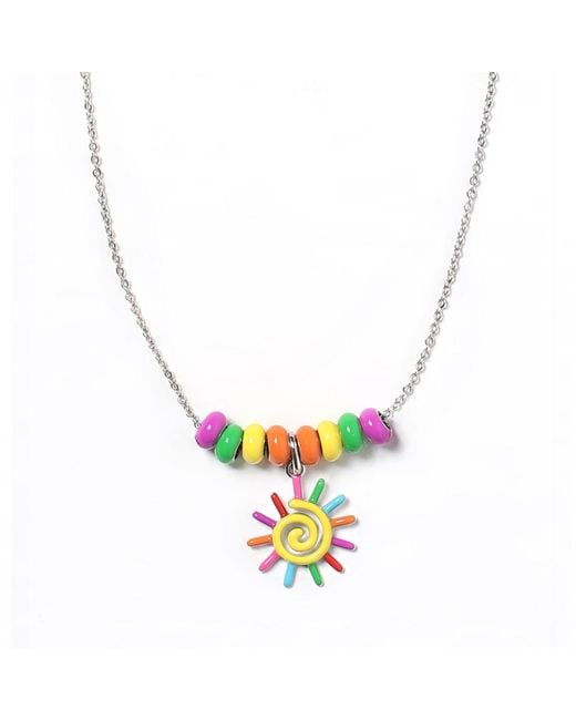 Pinnole Metallic Sun Rays Like Stilts Necklace