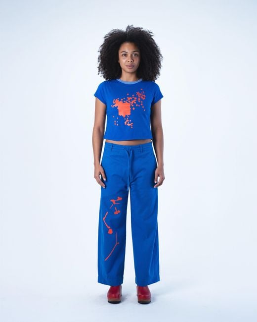 Lilia Munn Blue Organic Cotton Trouser –