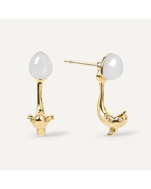 Freqnc Atelier Metallic Dolphin Earrings Amethyst Ear Jackets