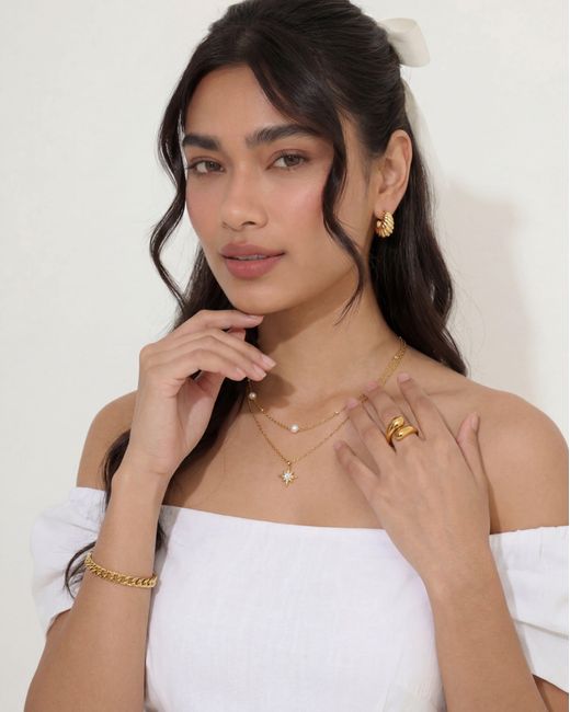 Elk & Bloom Metallic Chunky Double Dome 14K Ring