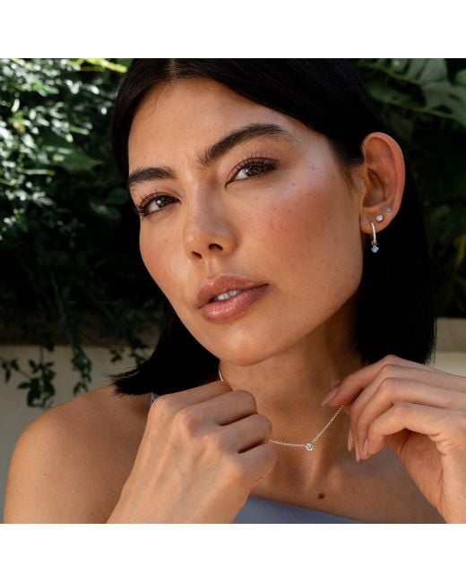 Dower & Hall Metallic Aquamarine Charm On Large Dotty Orissa Hoops