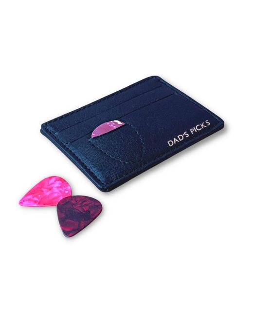 VIDA VIDA Blue Guitar Plectrum Leather Card Holder for men
