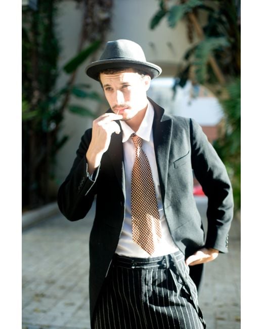 Dasmarca Hats Black Robin Wool Felt Two Tone Trilby Fedora Hat for men